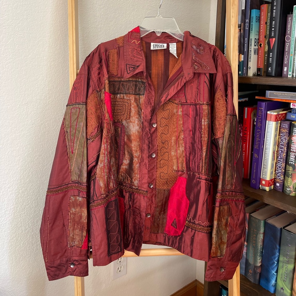 Chico’s Design Red Patchwork Jacket